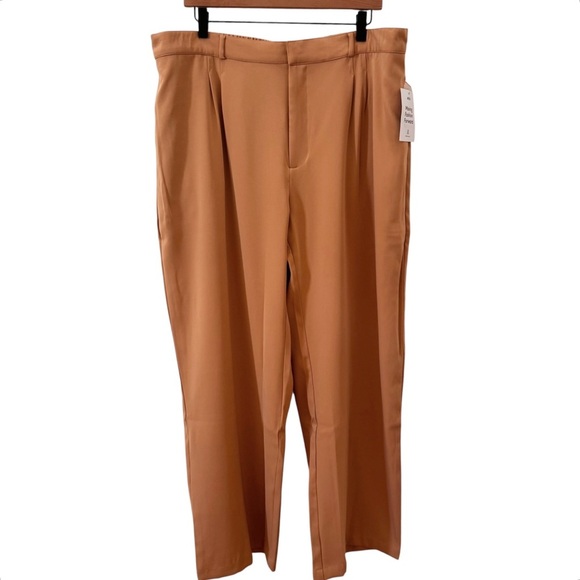 NWT ABLE Claire Crepe Wide Leg Pant in "Camel" Tan Size 12 - Picture 2 of 15